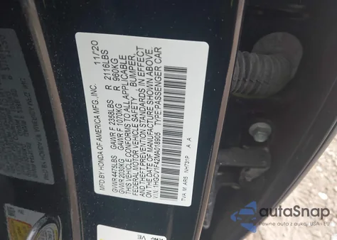 2021 Honda Accord Sport Special Edition z USA, uszkodzony, nr VIN 1HGCV1F42MA018905